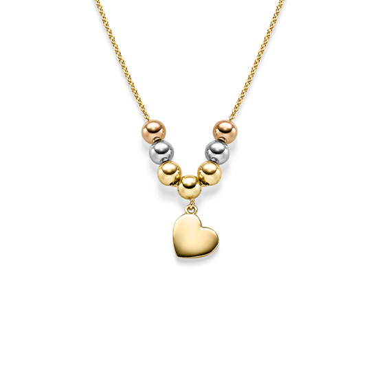 Collier Kügelchen Herz GG/RG/WG