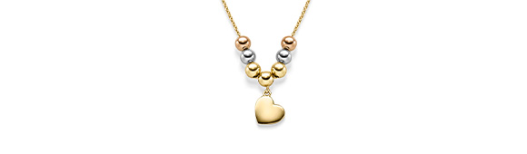 Collier Kügelchen Herz GG/RG/WG