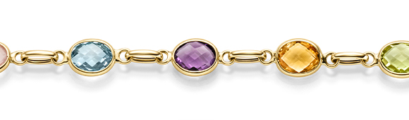 Kette mit Farbsteinen GG