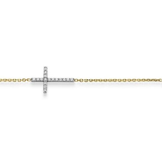 Diamant Armband Kreuz GG/WG 0.33 ct. TW-SI