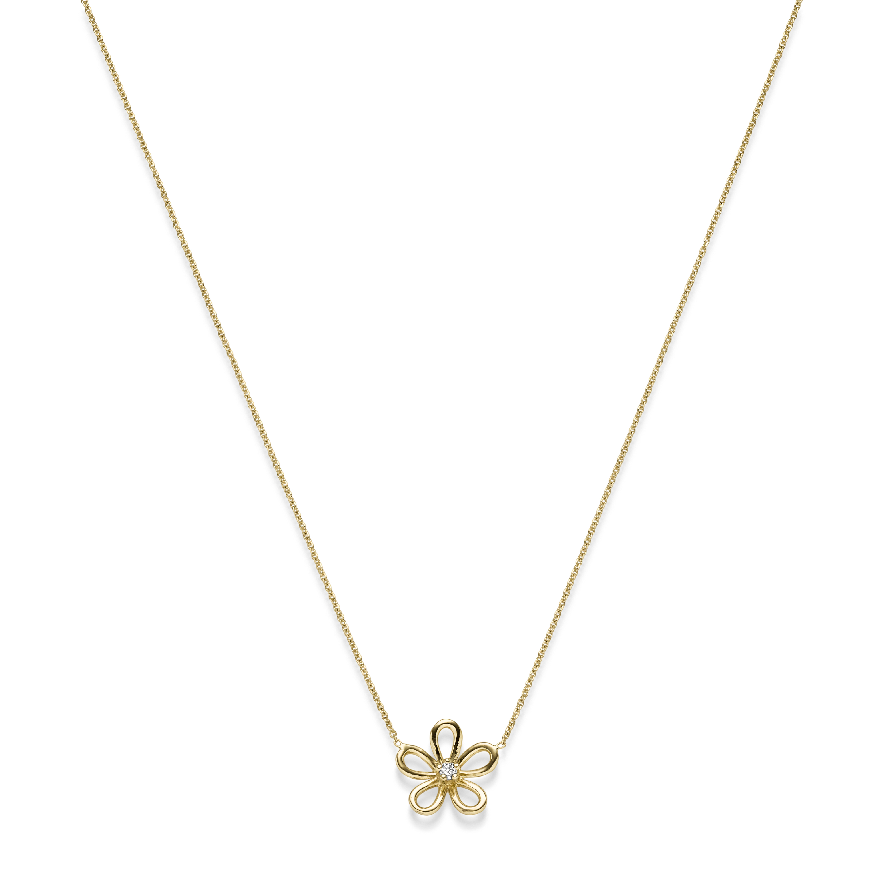 Diamant Collier Blümchen GG 0.07 ct. TW-SI
