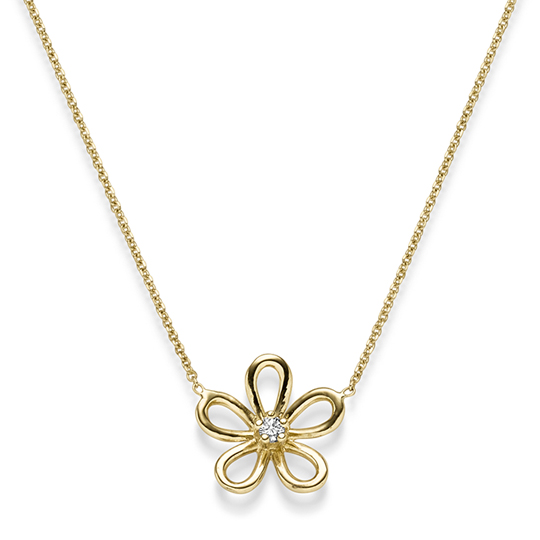 Diamant Collier Blümchen GG 0.07 ct. TW-SI