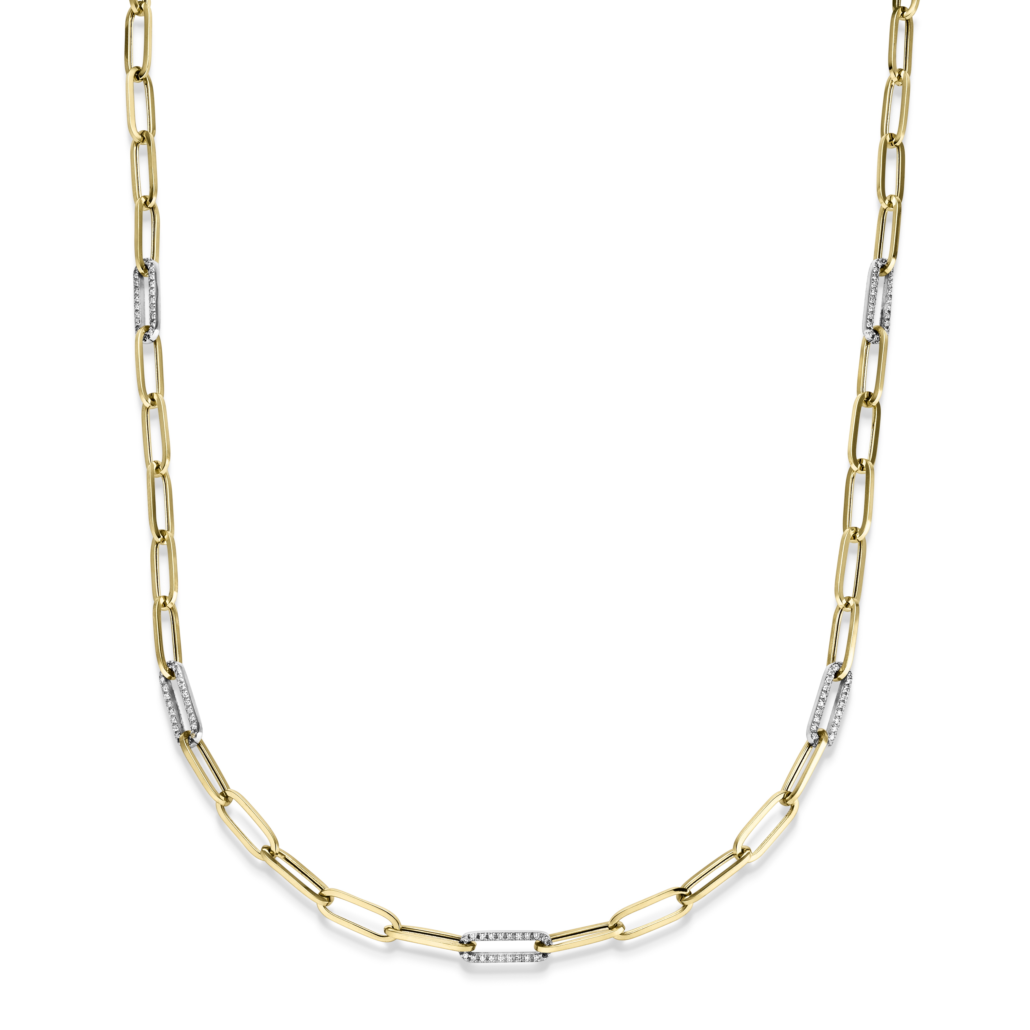Diamant Collier Paperclip GG/WG 1.65 ct. TW-SI