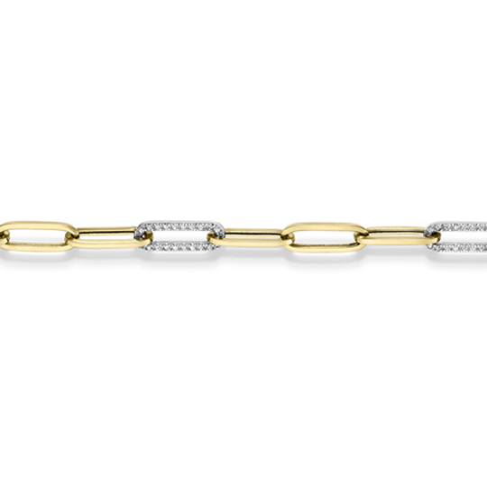 Diamant Armband Paperclip GG/WG 0.99 ct. TW-SI