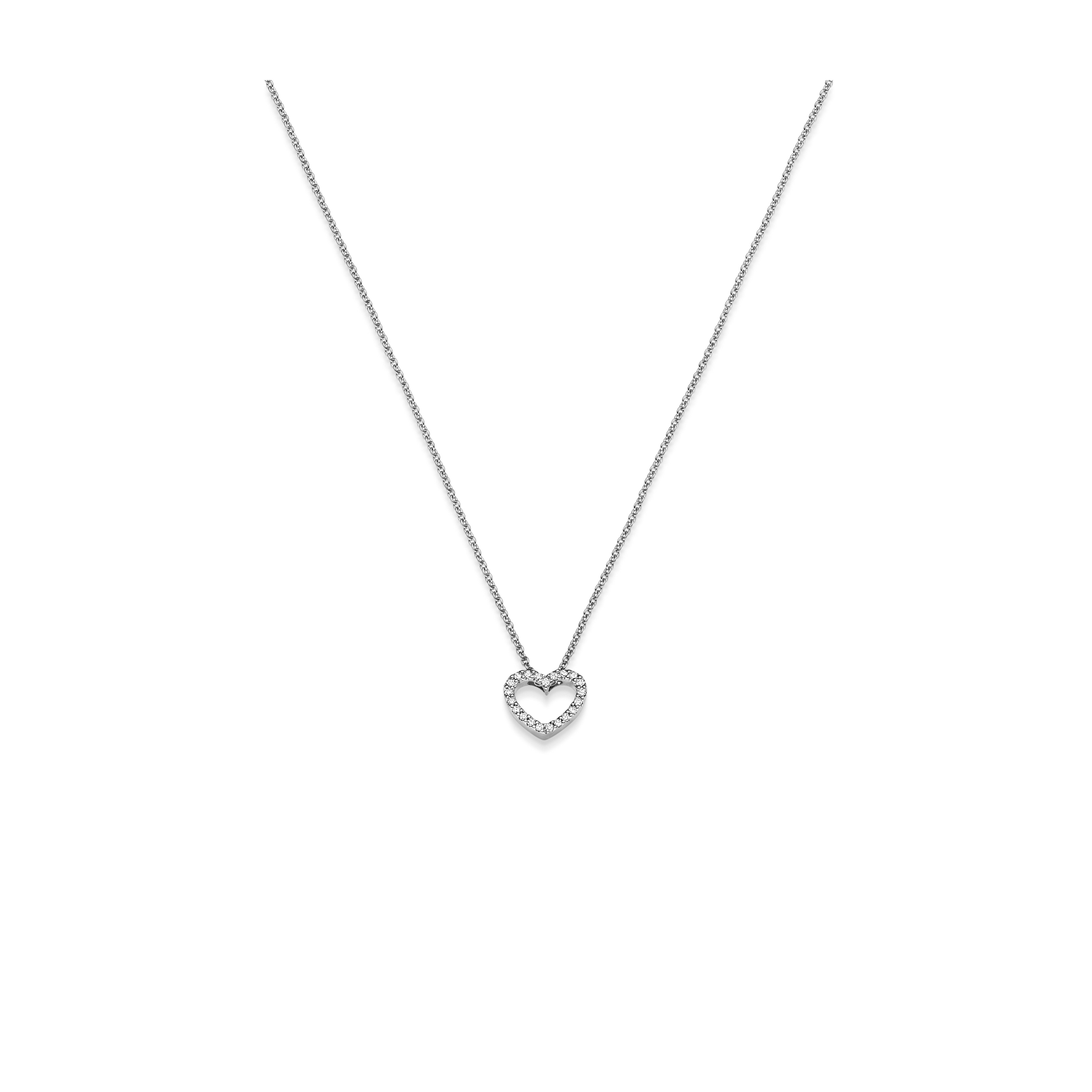 Brillant Collier Herz WG 0.05 ct. TW-SI