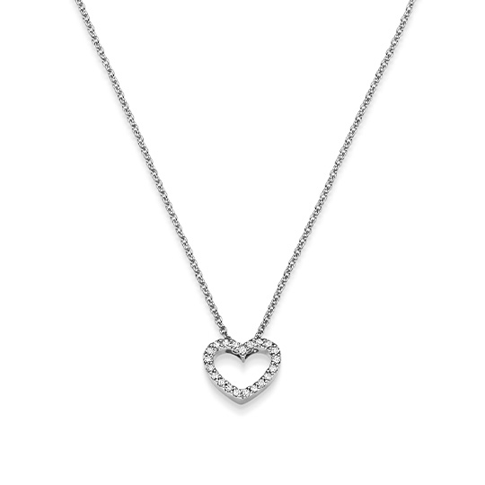 Brillant Collier Herz WG 0.05 ct. TW-SI