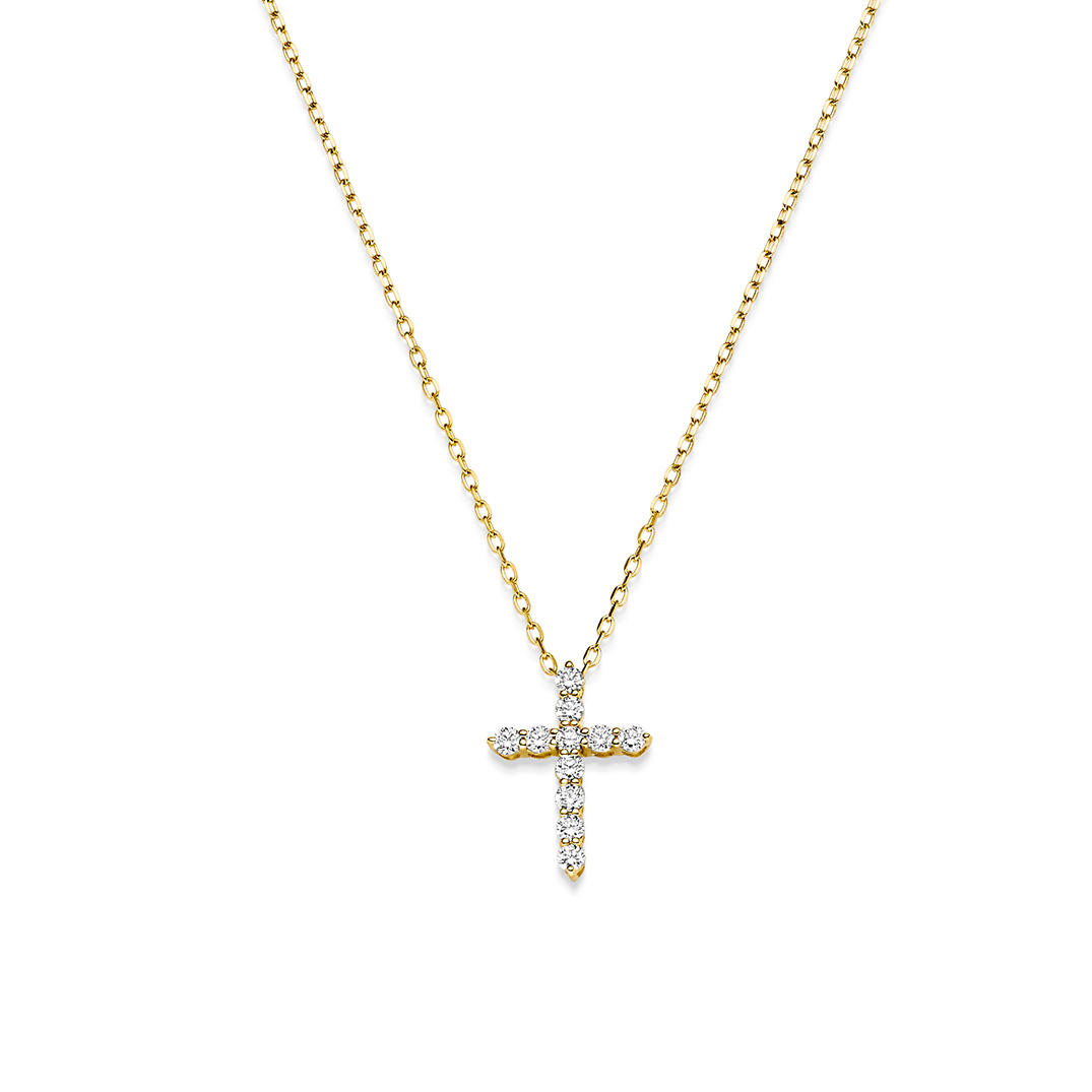 Brillant Collier Kreuz GG 0.37 ct. TW-SI