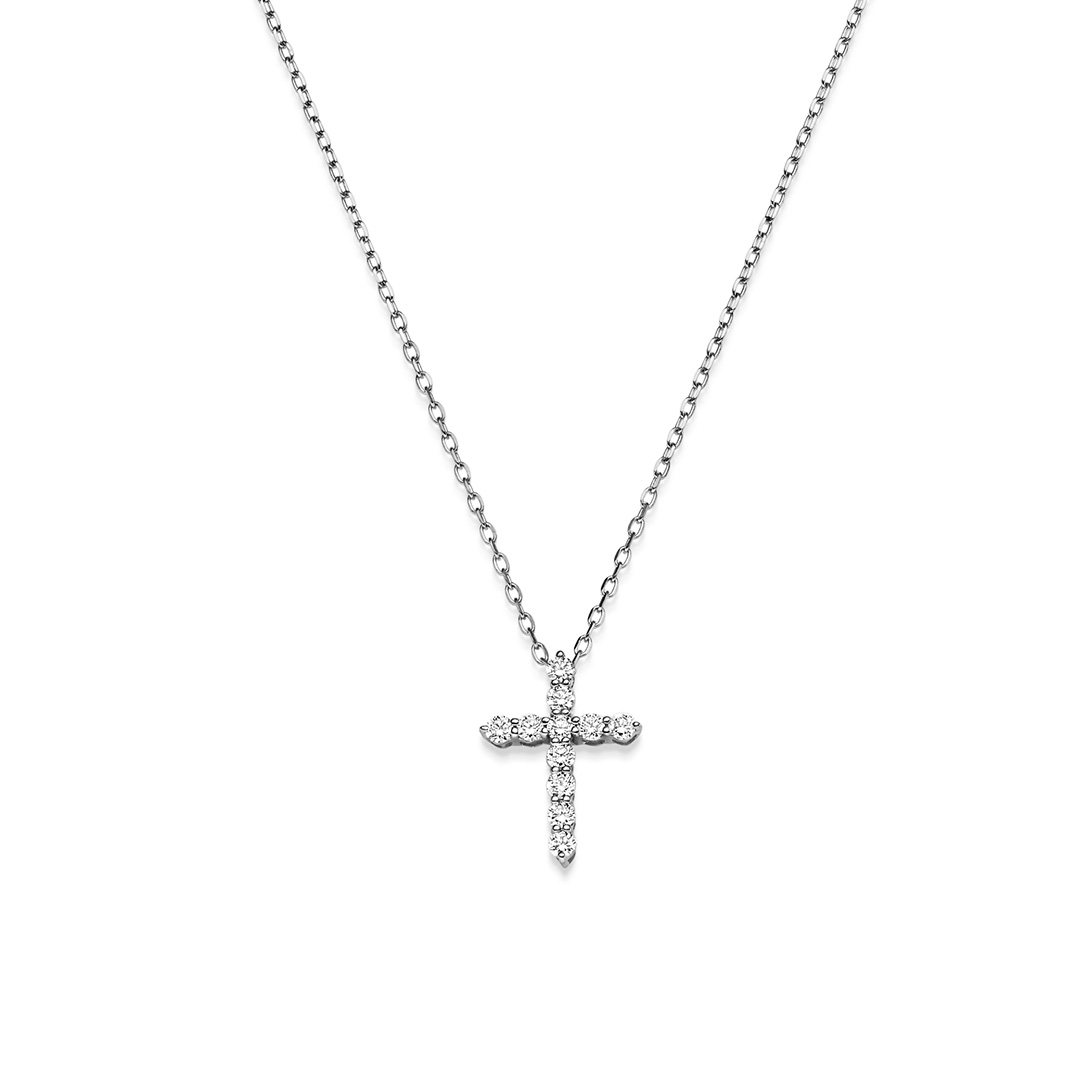 Brillant Collier Kreuz WG 0.37 ct. TW-SI