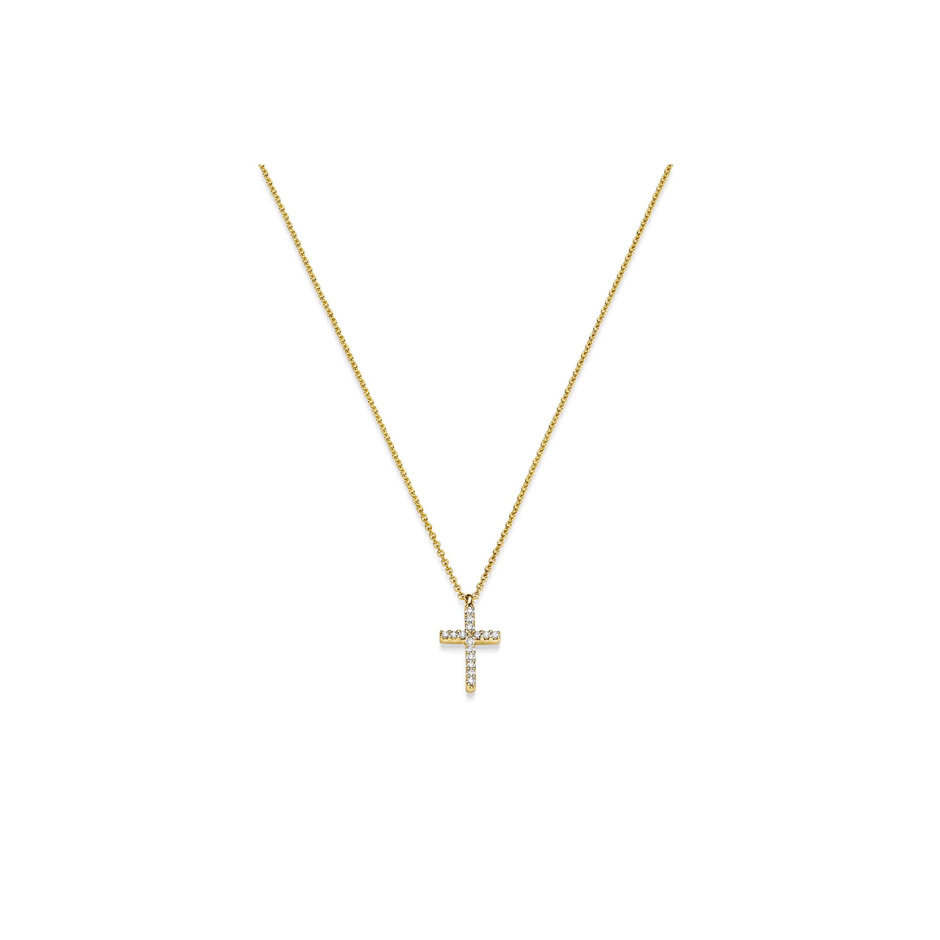Brillant Collier Kreuz GG 0.08 ct. TW-SI