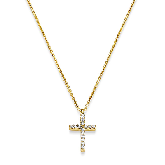 Brillant Collier Kreuz GG 0.08 ct. TW-SI