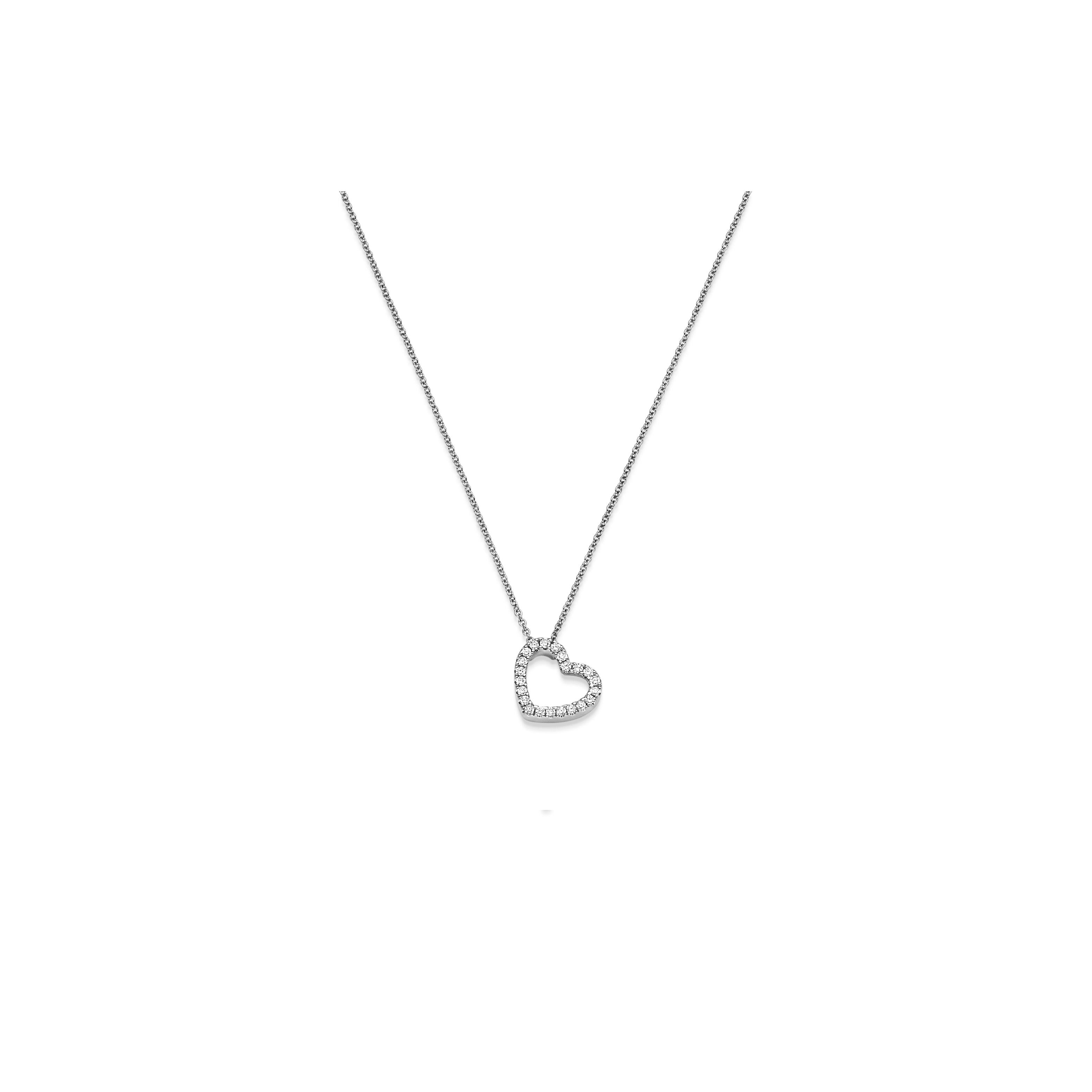 Brillant Collier Herz WG 0.16 ct. TW-SI
