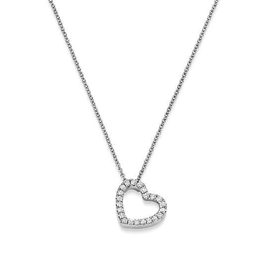 Brillant Collier Herz WG 0.16 ct. TW-SI