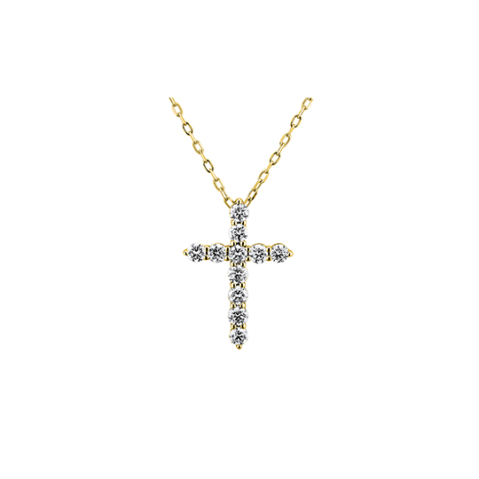 Brillant Collier Kreuz GG 0.73 ct. TW-SI