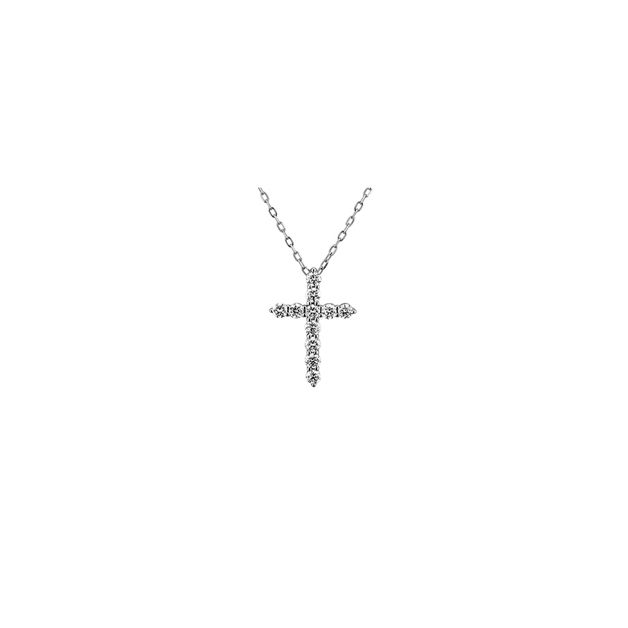 Brillant Collier Kreuz WG 0.73 ct. TW-SI