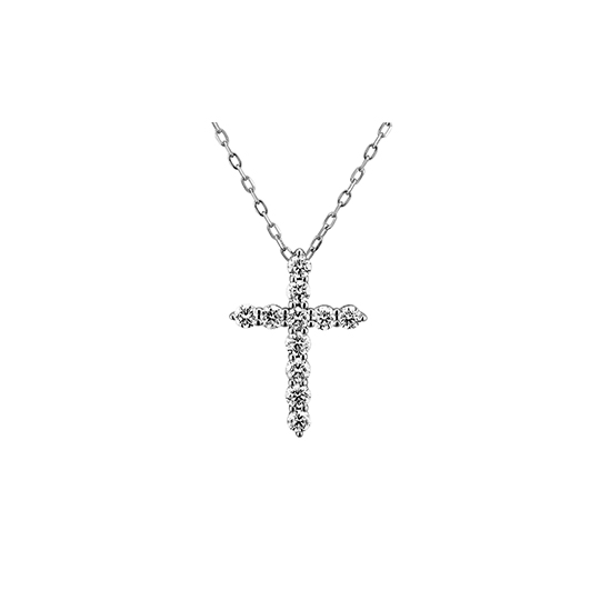 Brillant Collier Kreuz WG 0.73 ct. TW-SI