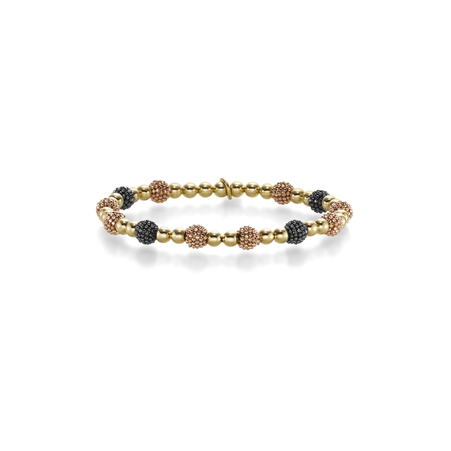 Armband Kugel elastisch 4,0 mm GG/RG/schw. D55