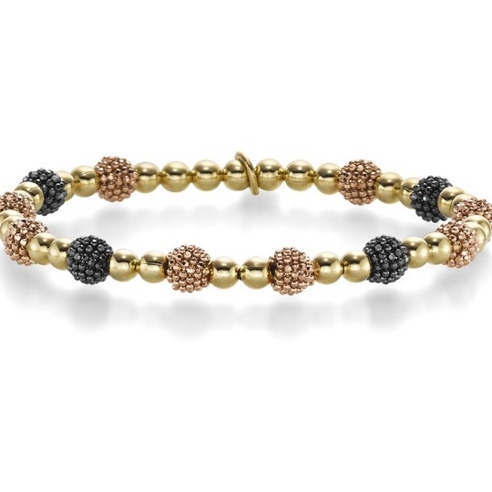 Armband Kugel elastisch 4,0 mm GG/RG/schw. D55