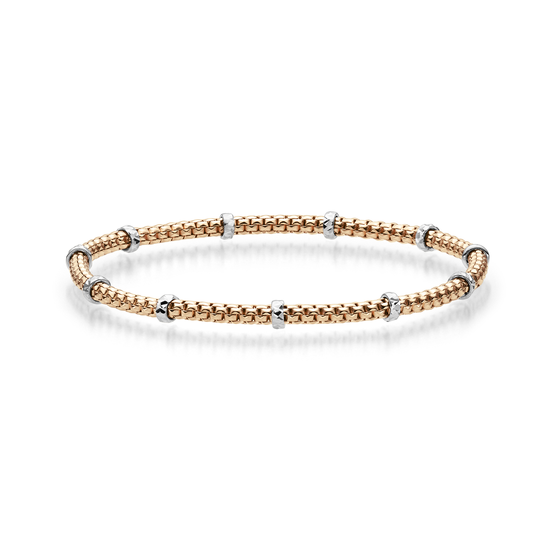 Armband mit Rollo elastisch 2,0 mm WG/RG D55