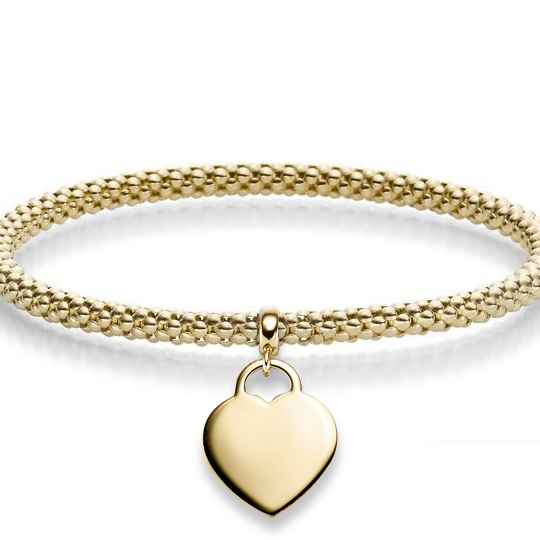 Armband elastisch mit Herz 4,0 mm GG D55
