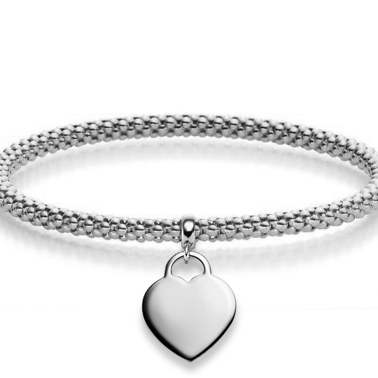 Armband elastisch mit Herz 4,0 mm WG D55