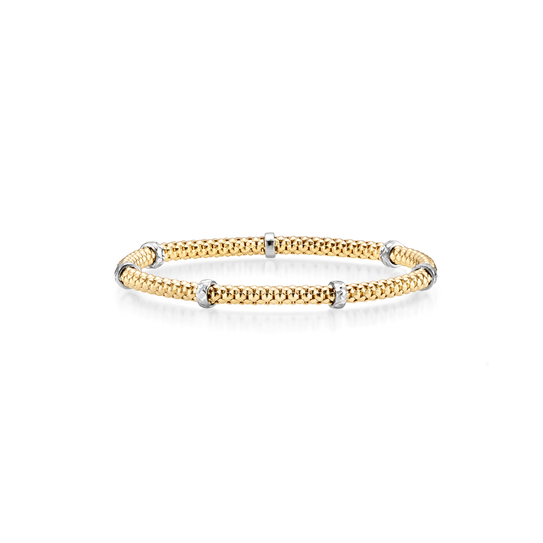 Armband mit Rollo elastisch 4,0 mm GG/WG D55