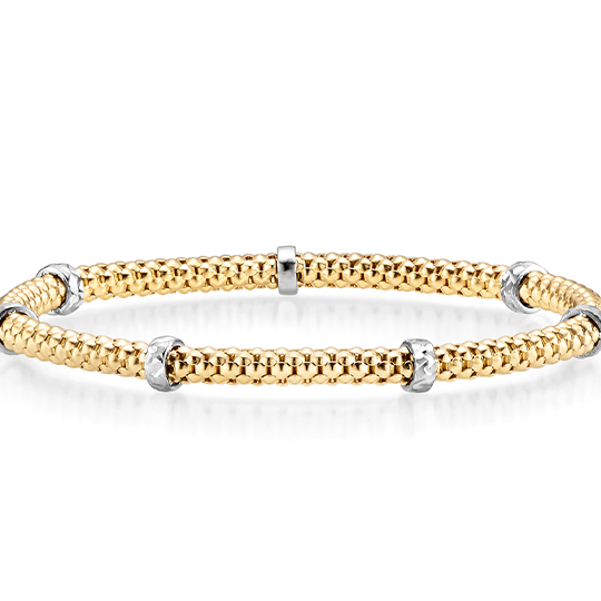 Armband mit Rollo elastisch 4,0 mm GG/WG D55