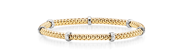 Armband mit Rollo elastisch 4,0 mm GG/WG D55