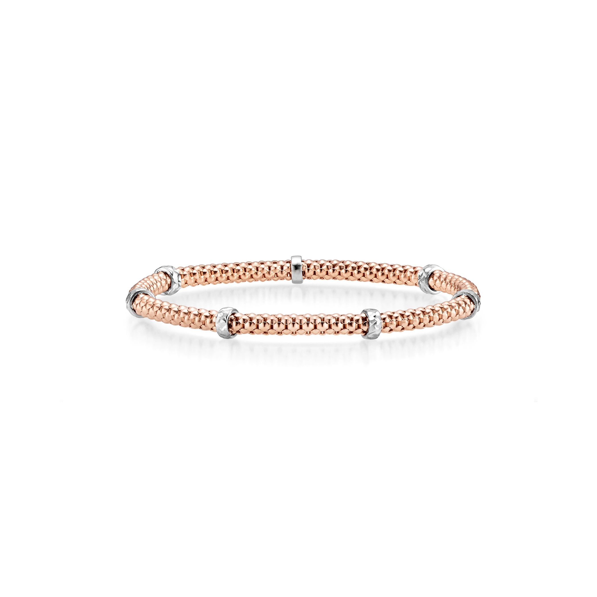 Armband mit Rollo elastisch 4,0 mm WG/RG D55