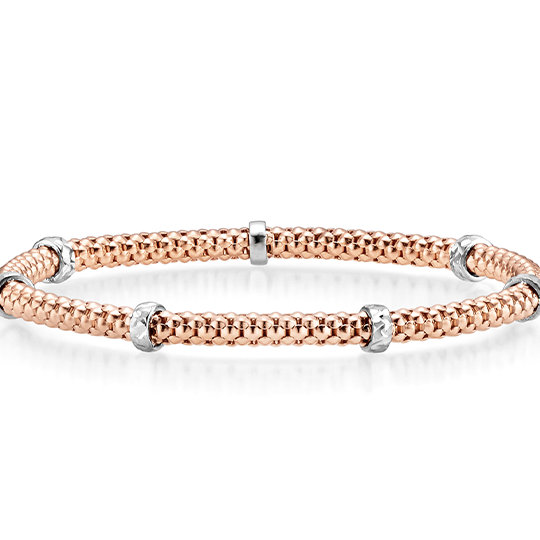 Armband mit Rollo elastisch 4,0 mm WG/RG D55