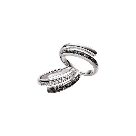 Brillant Ring WG 0.12 ct. schwarz