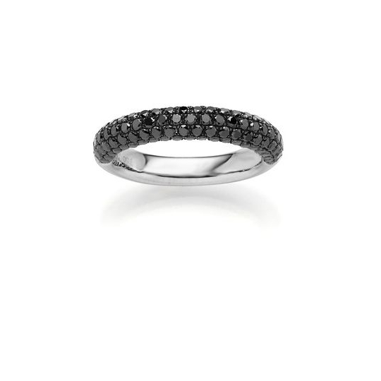 Pavé Ring WG 1.08 ct. schwarz
