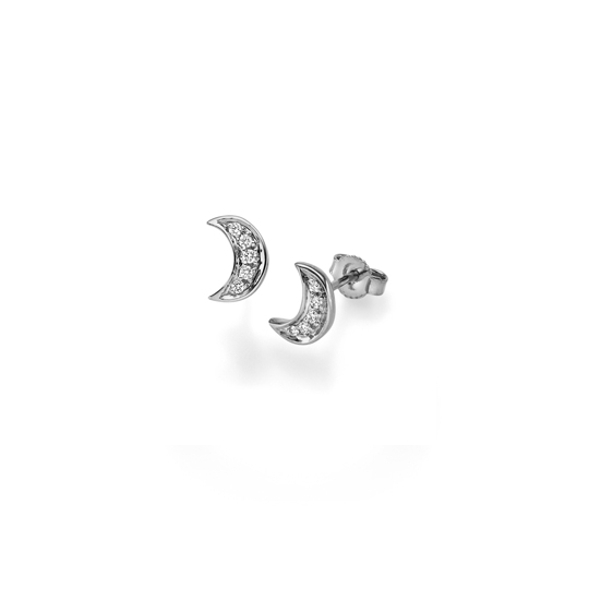 Diamant Ohrstecker Mond WG 0.12 ct. TW-SI