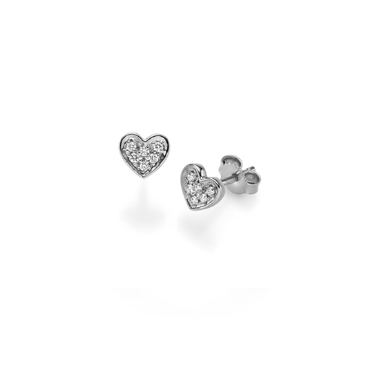 Diamant Ohrstecker Herz WG 0.11 ct. TW-SI