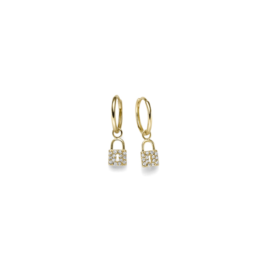 Diamant Creolen Schlößchen GG 0.14 ct. TW-SI