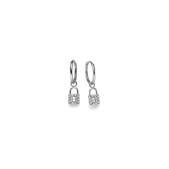 Diamant Creolen Schlößchen WG 0.14 ct. TW-SI