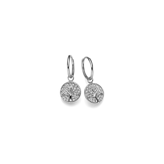 Diamant Creolen Lebensbaum WG 0.27 ct. TW-SI