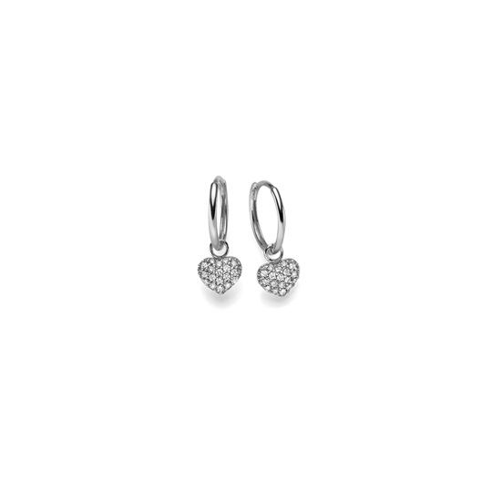 Diamant Creolen Herzchen WG 0.18 ct. TW-SI