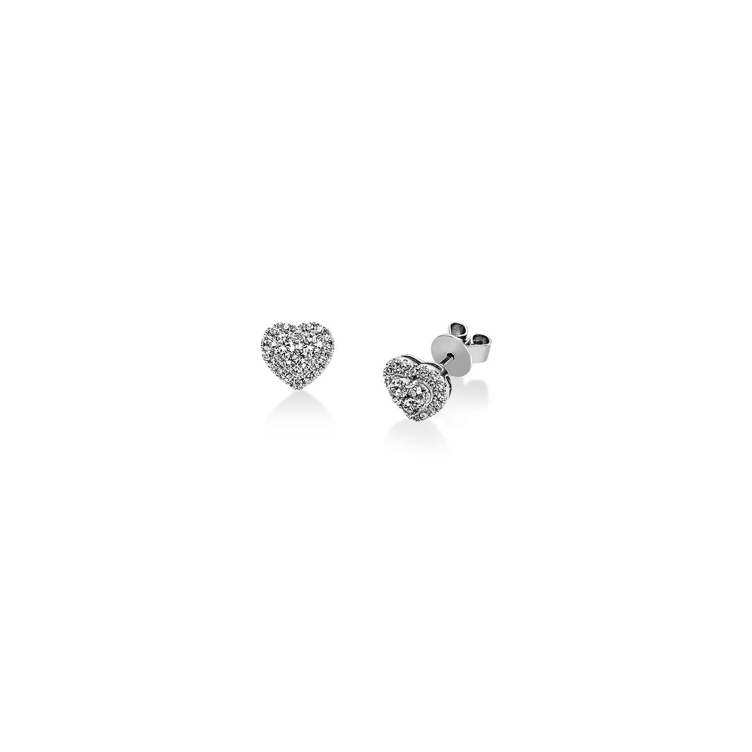 Brillant Ohrstecker Herz WG 0.55 ct. TW-SI