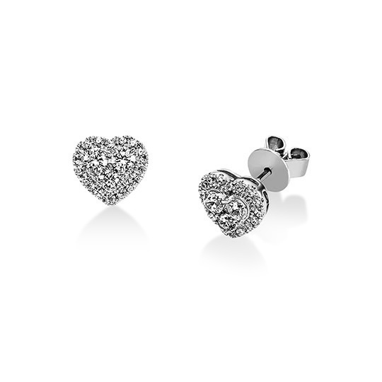 Brillant Ohrstecker Herz WG 0.55 ct. TW-SI