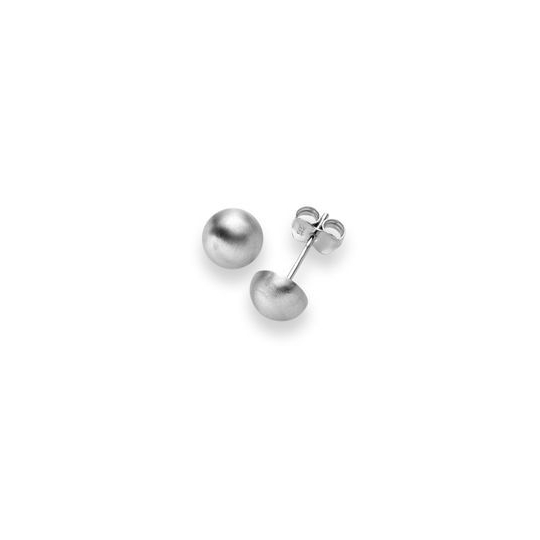 Ohrstecker Halbkugel matt. 6,5 mm WG
