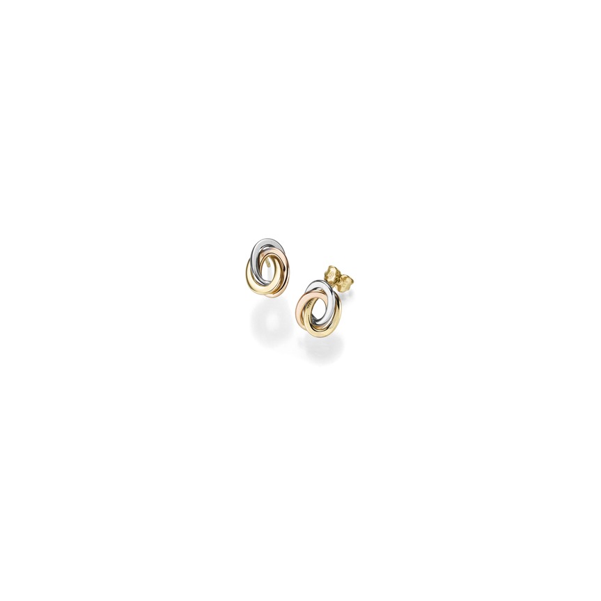 Ohrstecker Knoten oval 9,0 mm GG/RG/WG