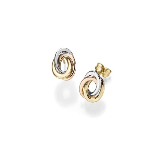 Ohrstecker Knoten oval 9,0 mm GG/RG/WG