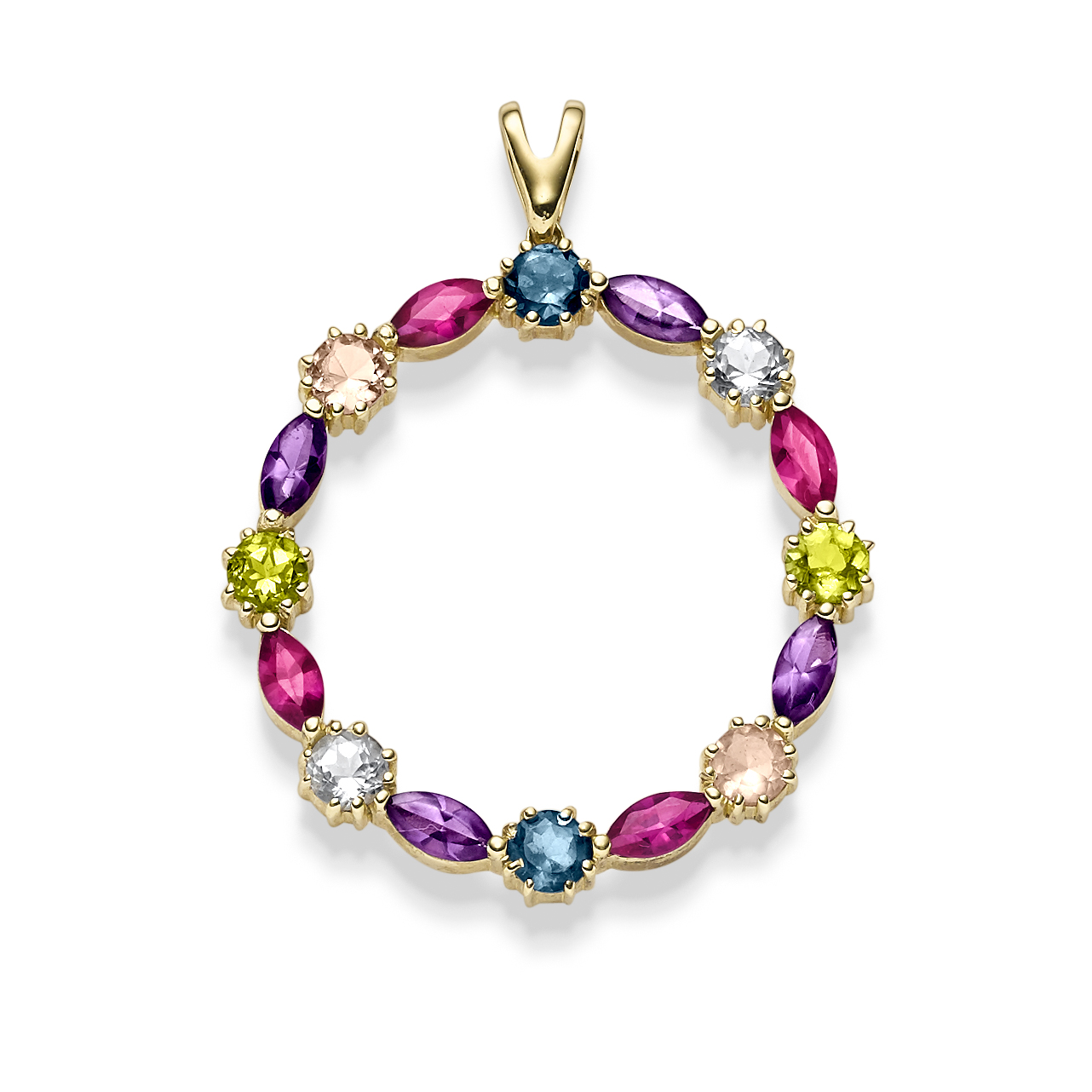 Anhänger Farbsteine multicolor GG