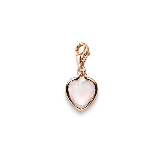 Einhänger Herz Pink Quarz klein RG